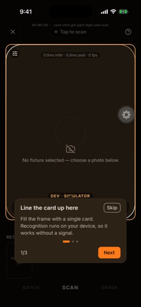 Line the card up here dark