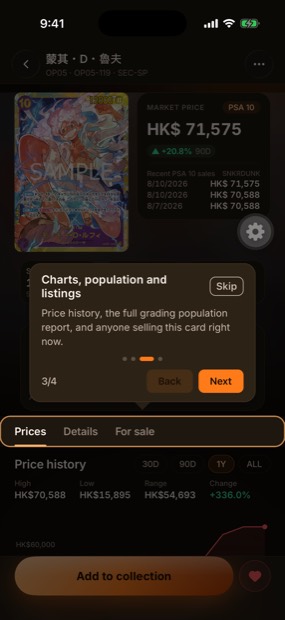 Charts, population and listings dark