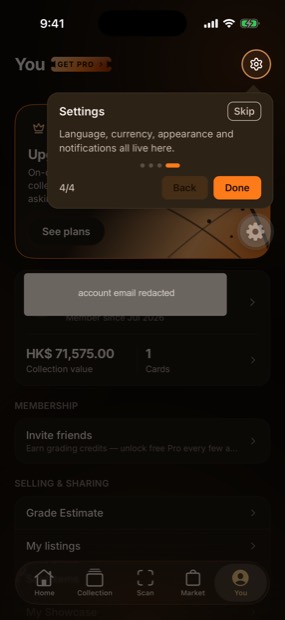 Settings dark